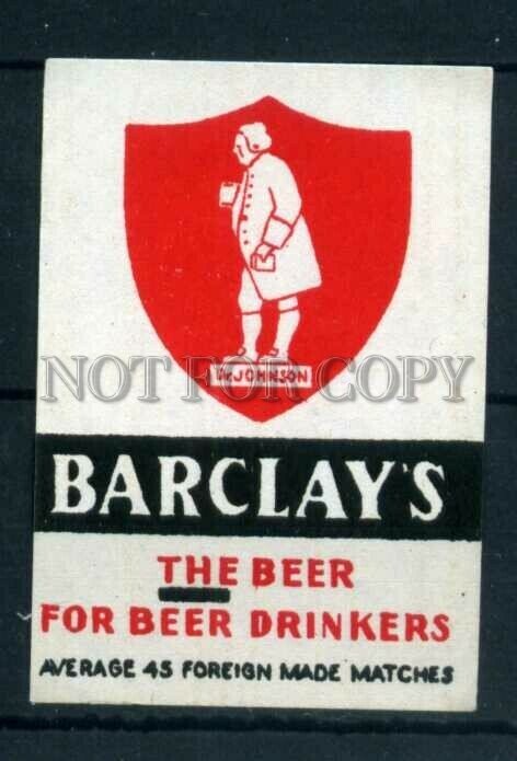 500582 BARCLAYS Beer ADVERTISING Vintage match label