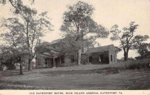 Davenport Iowa Rock Island Arsenal Old House Antique Postcard K93873