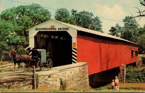 Bridges Soudersburg Covered Bridge and Amish Buggy Pennsylvania