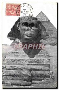 Postcard Ancient Egypt Egypt Cairo Sphinx and Pyramid Stamp Port Said