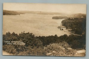 LAKE HOPATCONG NJ FROM COL. GREENS ANTIQUE REAL PHOTO POSTCARD RPPC