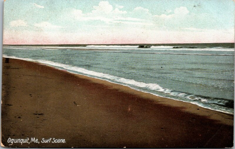  Ogunquit ME MAINE - VINTAGE - BEACH - SURF SCENE - Postcard  PC  