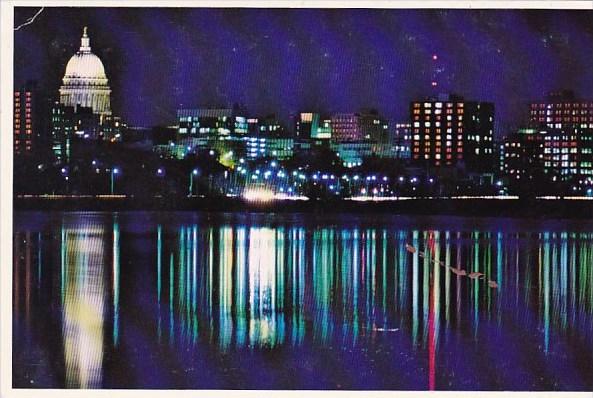 Wisconsin Madison Downtown From Across Lake Monona