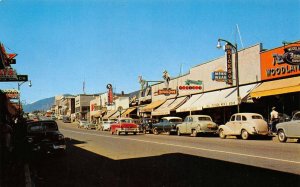 COURTENAY, BC Business Center Street Scene Canada Vintage Postcard ca 1950s