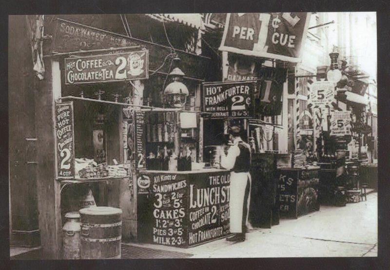 REAL PHOTO NEW YORK CITY NY BOWERY STORES VENDORS POSTCARD COCPY