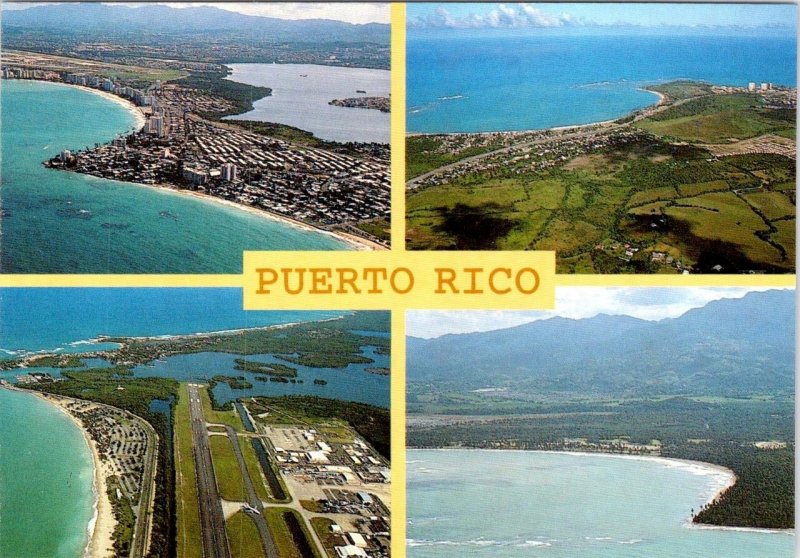 2~4X6 Postcards Puerto Rico AIRPORT & AERIAL VIEWS~San Juan CRISTO STREET SCENE