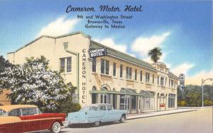 Brownsville Texas Cameron Motor Hotel Linen Antique Postcard K27969
