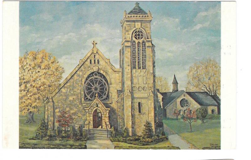 Franklin PA St John's Episcopal Church Advertising Service Hours Postcard