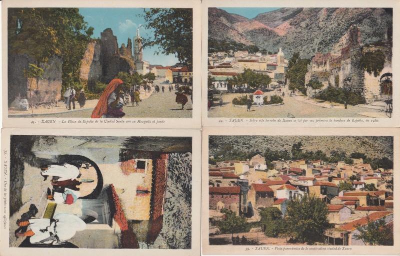 Lot 4 postcards Xauen Morocco 1930s