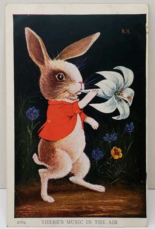 There's Music in the Air BR'ER RABBIT with Lily Hermann Hanke 1908 Postcard D7