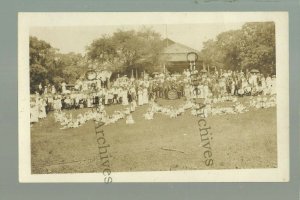 Pittsburgh PENNSYLVANIA RPPC 1910 WESTINGHOUSE MFG CO Picnic BAND Workers Posing