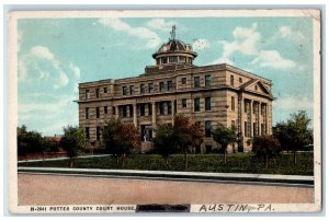 1922 Potter County Court House Exterior Amarillo Texas TX Fred Harvey Postcard