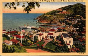 California Santa Catalina Avalon Bay P K Wrigley Residence In Foreground 1947...