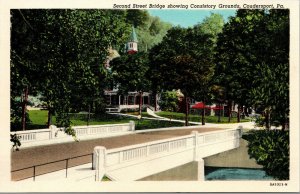 Vtg Second Street Bridge Consistory Grounds Coudersport Pennsylvania PA Postcard