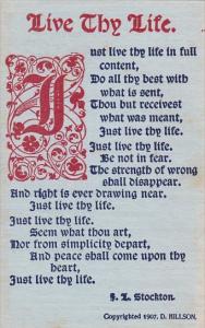 Motto Postcard Live Thy Life Copyright Hillson