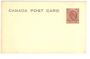 Postal Stationery 'Canada Post Card', George VI 2 Cent Brown