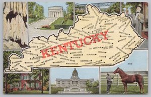 Linen~Kentucky State Scenes~Lincoln Memorial~Mammoth Onyx Cave Etc.~Vintage PC