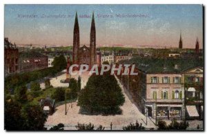 Old Postcard Wiesbaden Louisepnplatz Kirche mit Kathol