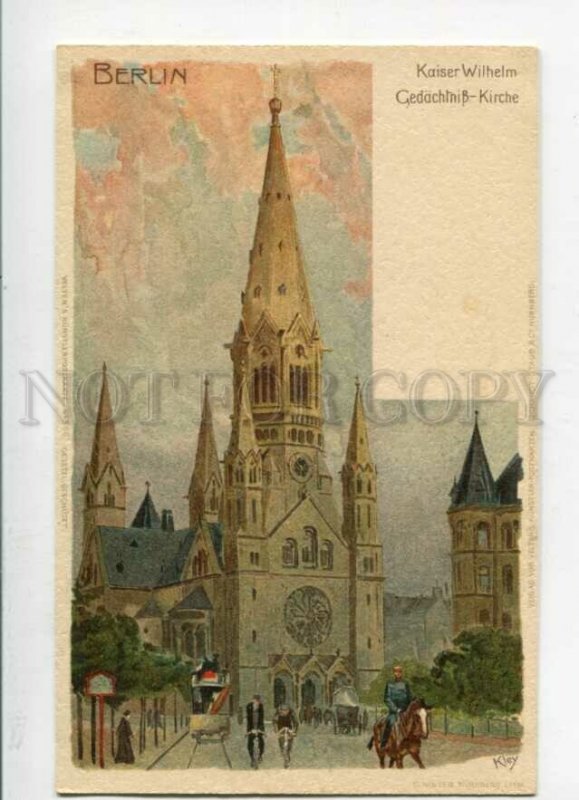 3147367 GERMANY BERLIN by KLEY Vintage litho undivided postcard