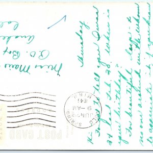 c1940s St. Cloud, MN Man on Bridge Lake Postcard Herman The Printer Minn A88