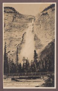 Takakkaw Falls Canada 1920s RPPC Real Photo Postcard by Byron Earmon Banff