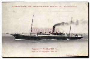 Old Postcard Boat Company Joint Navigation Co. Touache Ship Mustapha