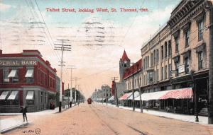 Talbot Street, Looking West, St. Thomas, Ontario, Canada, Postcard, Used in 1908