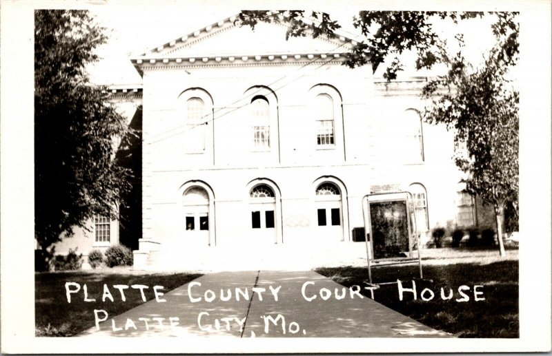 Real Photo Postcard Platte County Courthouse in Platte City Missouri