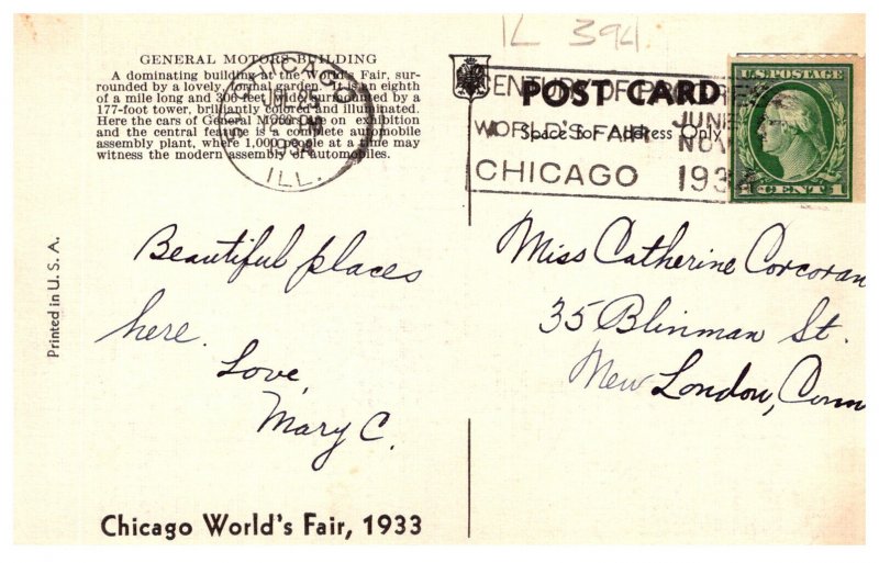 Illinois Chicago World's Fair 1933 General Motors Building