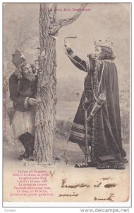ARCHERY; King using a bow and arrow, Priest behind tree spying, Poem, PU-1902