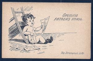 Opening Fathers Mail Baby Boy w/Letters unused c1910's