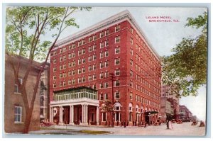 Springfield Illinois Postcard Leland Hotel Exterior View c1910 Vintage Antique