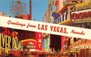 Las Vegas Nevada Greetings Day and Night Scene Vintage Postcard AA29751