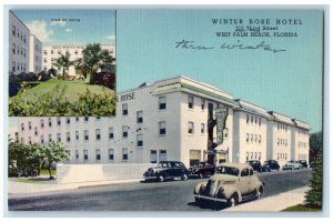 Winter Rose Hotel Cars Street View West Palm Beach FL Advertising Postcard