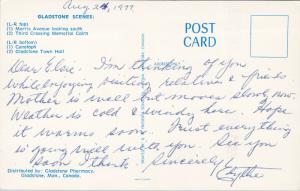 Gladstone Manitoba MB Multiview Morris Ave Town Hall c1977 Postcard D85