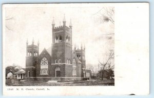 CARROLL, Iowa IA ~ M.E. CHURCH 1909 Carroll County Postcard