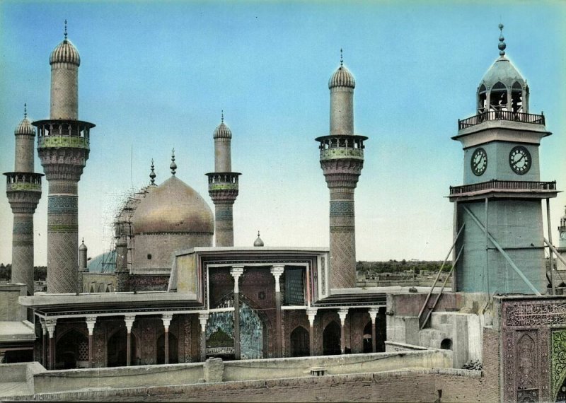 iraq, BAGHDAD BAGDAD, Kadhimain Mosque, Golden Dom, Islam (1950s) Tinted RPPC