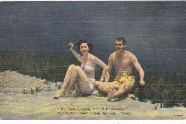 Florida Silver Springs Just Playing 'Round Underwater 1953 Curteich