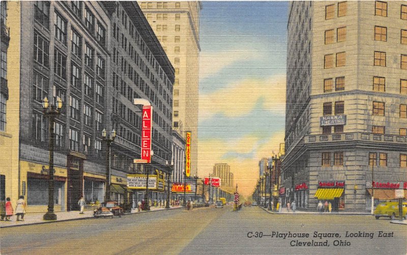 Cincinnati Ohio 1940s Postcard Playhouse Square Theatre