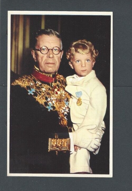 Ca 1975 Sweden H M Gustaf VI & Prince Carl Gustaf