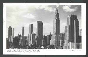 1949 RPPC* NYC Midtown Manhattan Skyline Has Small Tear At Top Real Photo