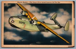 Postcard c1940s Martin Bomber PBM The Navy’s New Aerial Sentries of The Sea 56P6