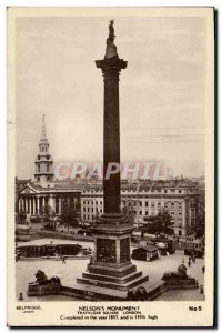 Old Postcard London Trafalgar Square