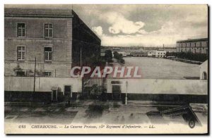 Old Postcard Environs de Cherbourg Casterne Proteau 25th infantry regiment of...