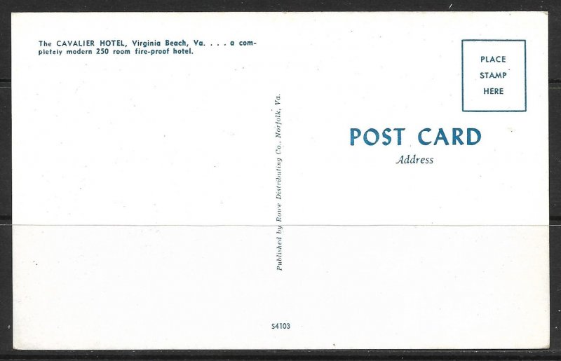 Virginia, Virginia Beach - The Cavalier Hotel - [VA-070]