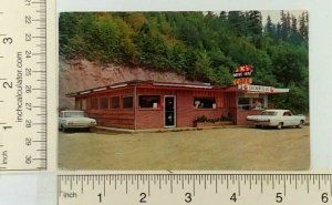 1960s K's Drive Inn Cafe Randle WA Postcard White Pass Parkwood Restaurant Cars