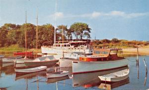 LONG ISLAND NY BOATING PARADISE-VARIOUS WOOD BOAT POSTCARD