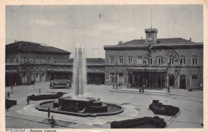 Italy Bologna Stazione Centrale Fountain Train Station 1958 postcards B909