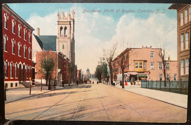 Vintage Postcard 1907-1915 Broadway, north of Royden, Camden, New Jersey (NJ)