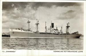 SS Samarinda Koninklijke Rotterdamse Lloyd Real Photo Nautica Ship Boat 01.69